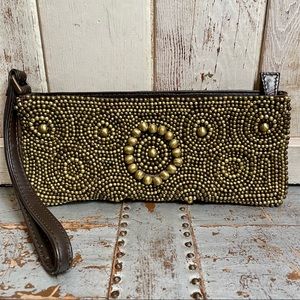 Express Heavy Beaded Clutch Wristlet